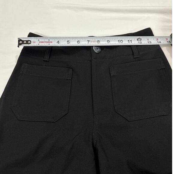 Maeve Anthropologie Colette High-Rise Crop Wide-Leg Pants Black Closet Staple - Picture 10 of 12